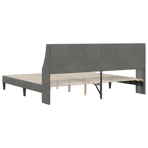 Dunkelgraues Samt Bettgestell 180x200 cm mit Kopfteil