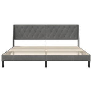 Dunkelgraues Samt Bettgestell 180x200 cm mit Kopfteil