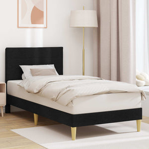 vidaXL Bed Frame with Headboard Black 80 x 200 cm Fabric