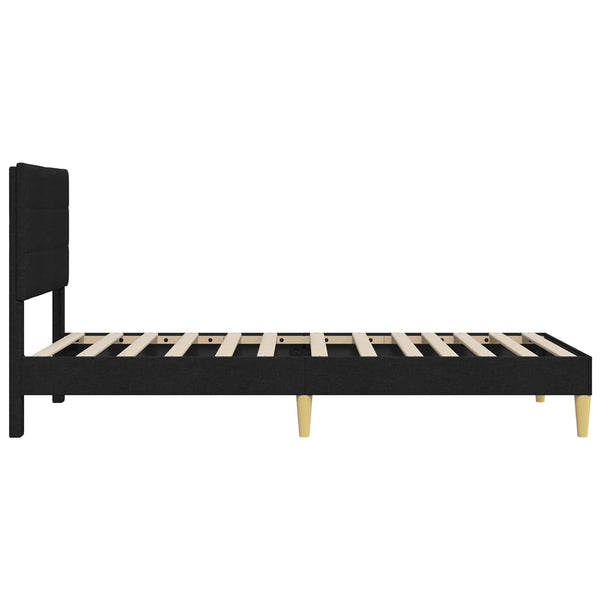 vidaXL Bed Frame with Headboard Black 80 x 200 cm Fabric