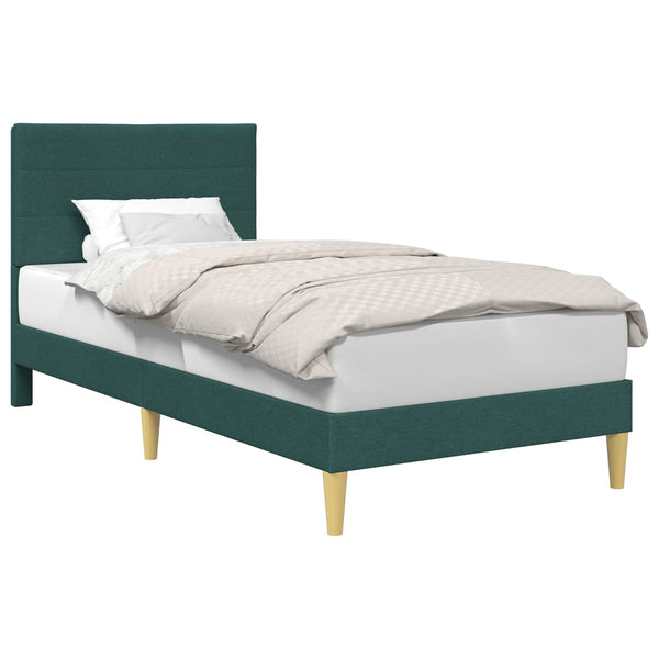 vidaXL Bed Frame with Headboard Dark Green 80 x 200 cm Fabric
