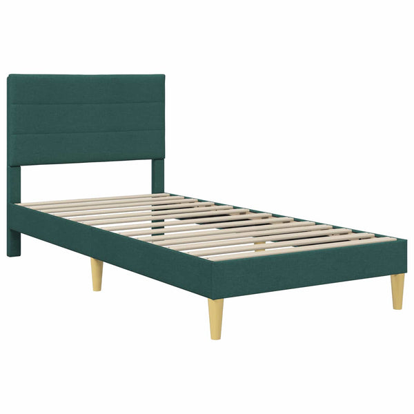 vidaXL Bed Frame with Headboard Dark Green 80 x 200 cm Fabric