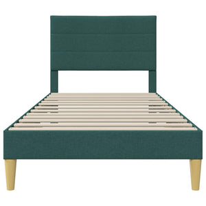 vidaXL Bed Frame with Headboard Dark Green 80 x 200 cm Fabric