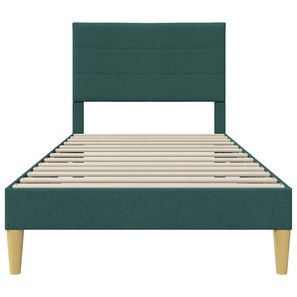 vidaXL Bed Frame with Headboard Dark Green 80 x 200 cm Fabric