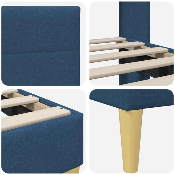 vidaXL Bed Frame with Headboard Blue 80 x 200 cm Fabric