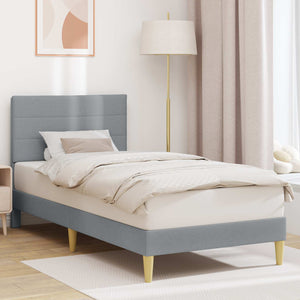vidaXL Bed Frame with Headboard Light Grey 90 x 190 cm Fabric