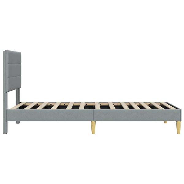 vidaXL Bed Frame with Headboard Light Grey 90 x 190 cm Fabric