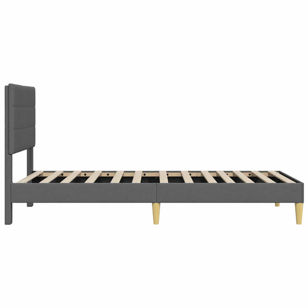 vidaXL Bed Frame with Headboard Dark Grey 90 x 200 cm Fabric
