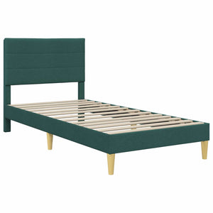 vidaXL Bed Frame with Headboard Dark Green 100 x 200 cm Fabric