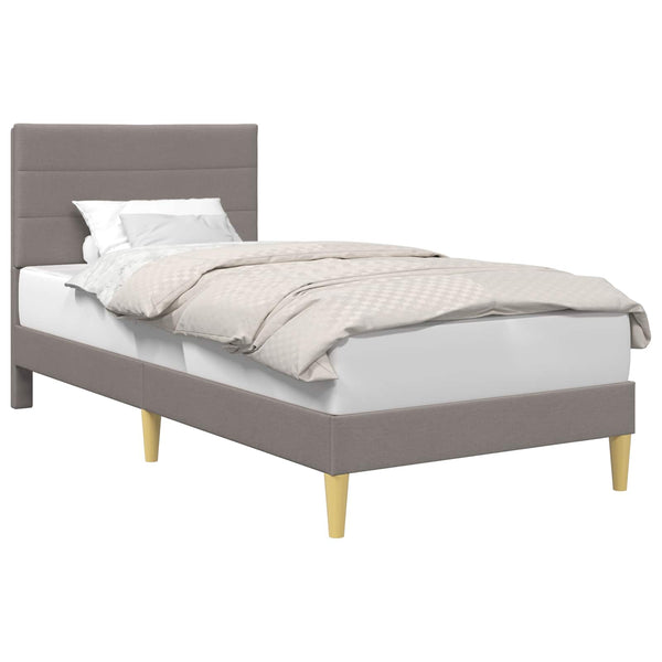 vidaXL Bed Frame with Headboard Taupe 100 x 200 cm Fabric