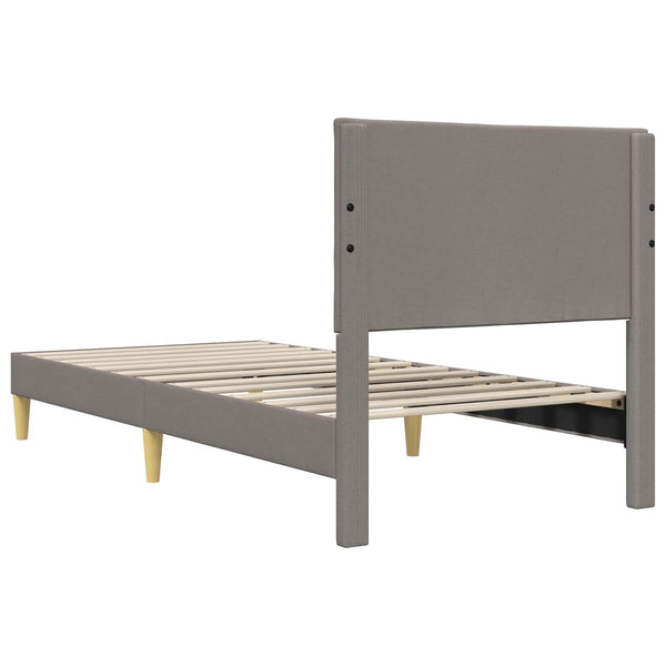 vidaXL Bed Frame with Headboard Taupe 100 x 200 cm Fabric