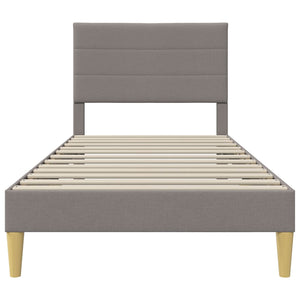 vidaXL Bed Frame with Headboard Taupe 100 x 200 cm Fabric