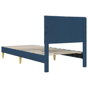 vidaXL Bed Frame with Headboard Blue 100 x 200 cm Fabric