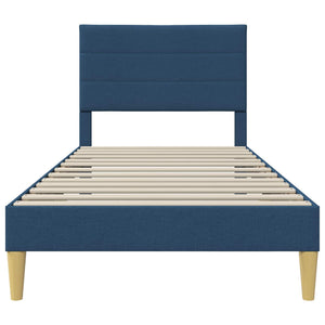 vidaXL Bed Frame with Headboard Blue 100 x 200 cm Fabric