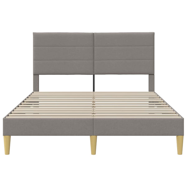 vidaXL Bed Frame with Headboard Taupe 120 x 190 cm Fabric