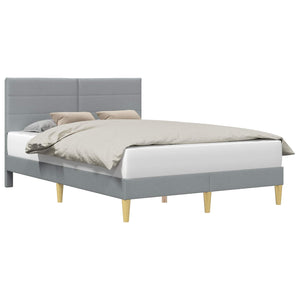 vidaXL Bed Frame with Headboard Light Grey 140 x 200 cm Fabric