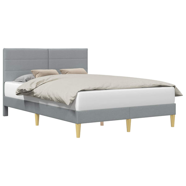 vidaXL Bed Frame with Headboard Light Grey 140 x 200 cm Fabric