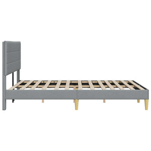 vidaXL Bed Frame with Headboard Light Grey 140 x 200 cm Fabric