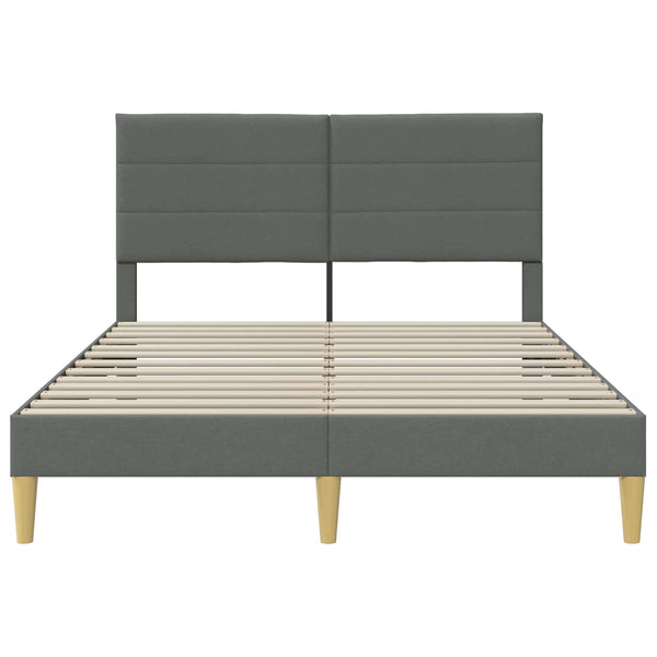 vidaXL Bed Frame with Headboard Dark Grey 140 x 200 cm Fabric
