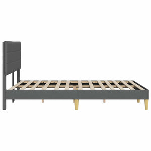 vidaXL Bed Frame with Headboard Dark Grey 140 x 200 cm Fabric