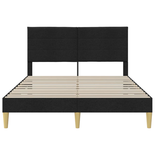 vidaXL Bed Frame with Headboard Black 140 x 200 cm Fabric