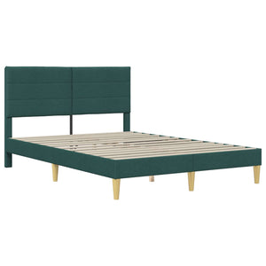 vidaXL Bed Frame with Headboard Dark Green 140 x 200 cm Fabric