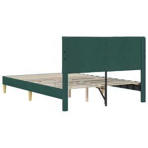 vidaXL Bed Frame with Headboard Dark Green 140 x 200 cm Fabric