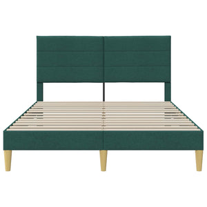 vidaXL Bed Frame with Headboard Dark Green 140 x 200 cm Fabric