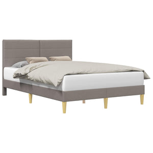 vidaXL Bed Frame with Headboard Taupe 140 x 200 cm Fabric