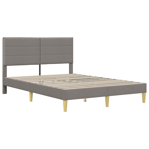 vidaXL Bed Frame with Headboard Taupe 140 x 200 cm Fabric