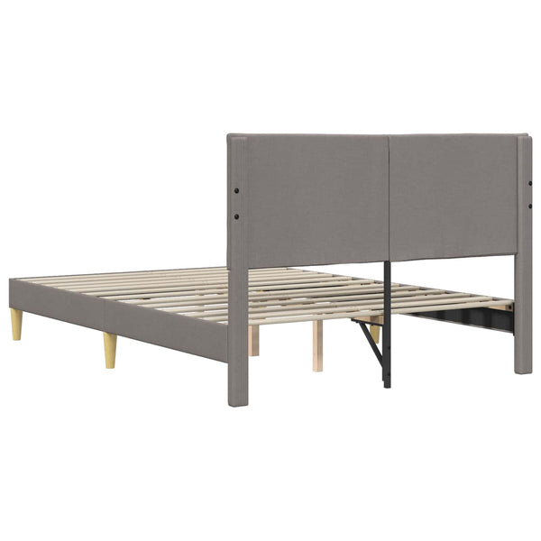 vidaXL Bed Frame with Headboard Taupe 140 x 200 cm Fabric