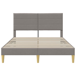 vidaXL Bed Frame with Headboard Taupe 140 x 200 cm Fabric