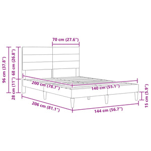 vidaXL Bed Frame with Headboard Taupe 140 x 200 cm Fabric
