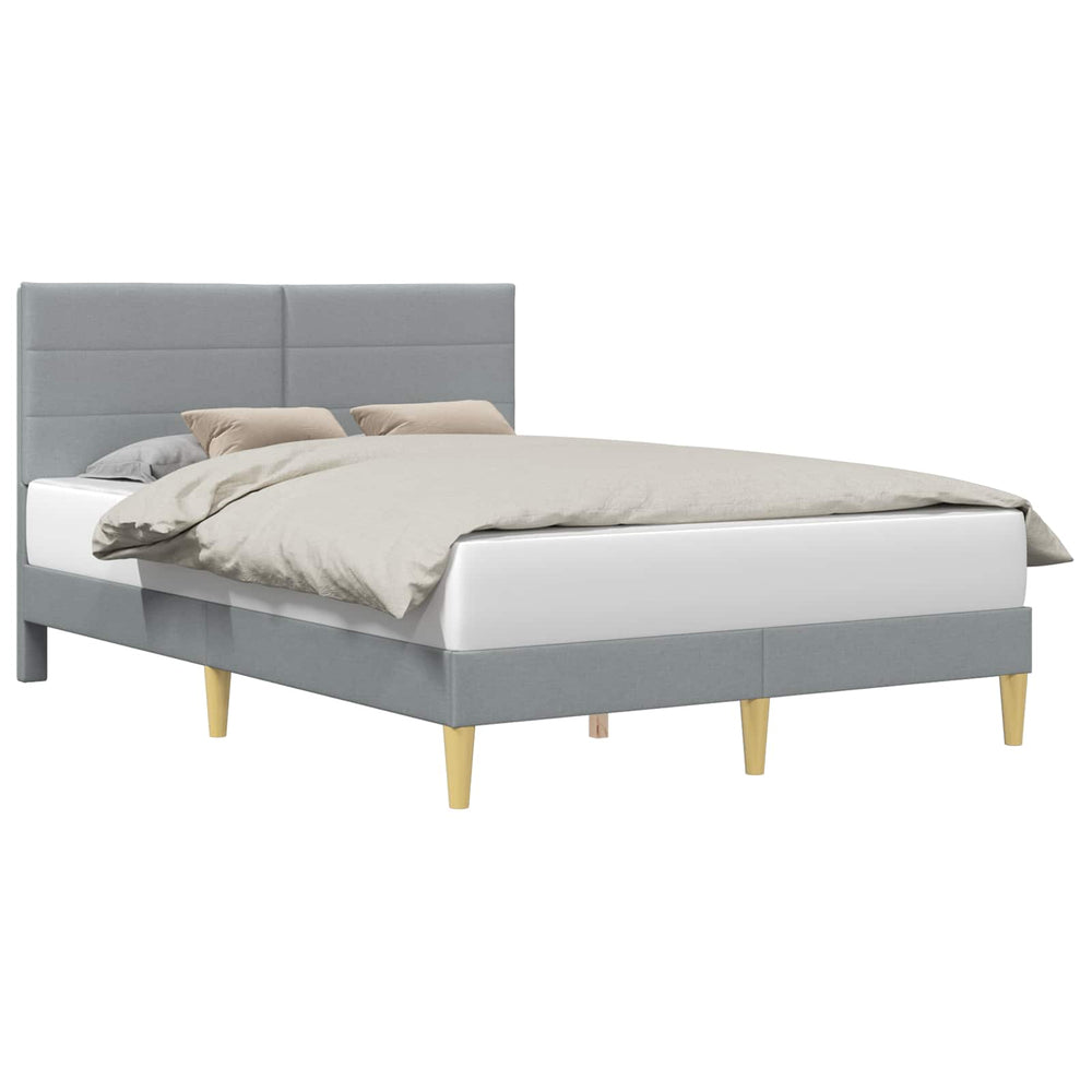 vidaXL Bed Frame with Headboard Light Gray 160 x 200 cm Fabric
