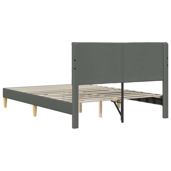 vidaXL Bed Frame with Headboard Dark Gray 160 x 200 cm Fabric