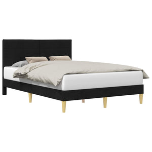 vidaXL Bed Frame with Headboard Black 160 x 200 cm Fabric