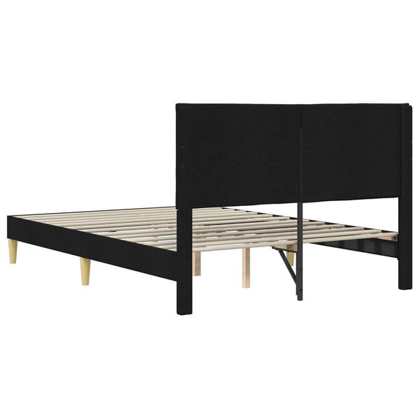 vidaXL Bed Frame with Headboard Black 160 x 200 cm Fabric