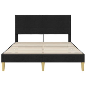 vidaXL Bed Frame with Headboard Black 160 x 200 cm Fabric