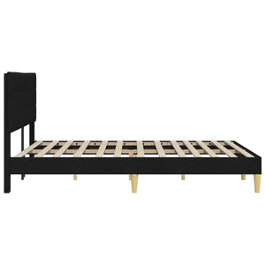 vidaXL Bed Frame with Headboard Black 160 x 200 cm Fabric