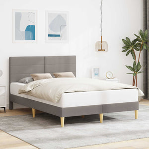 vidaXL Bed Frame with Headboard Taupe 160 x 200 cm Fabric