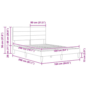 vidaXL Bed Frame with Headboard Taupe 160 x 200 cm Fabric