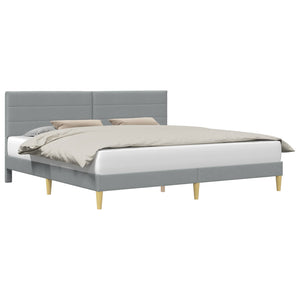 vidaXL Bed Frame with Headboard Light Grey 200 x 200 cm Fabric