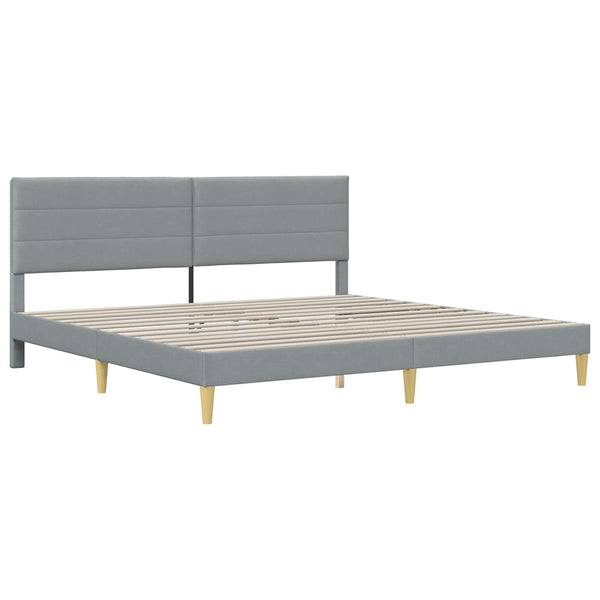 vidaXL Bed Frame with Headboard Light Grey 200 x 200 cm Fabric