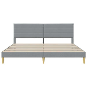 vidaXL Bed Frame with Headboard Light Grey 200 x 200 cm Fabric