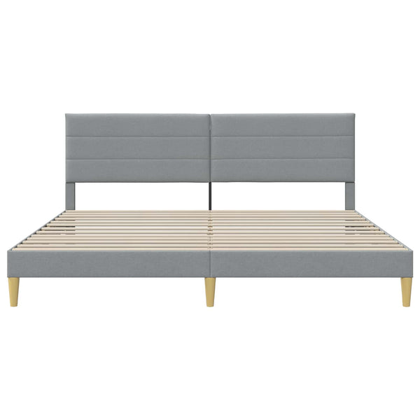 vidaXL Bed Frame with Headboard Light Grey 200 x 200 cm Fabric