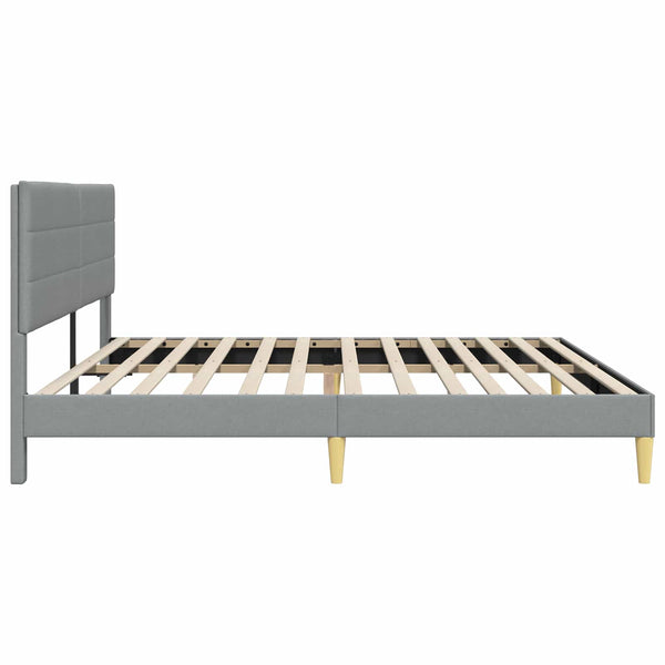 vidaXL Bed Frame with Headboard Light Grey 200 x 200 cm Fabric