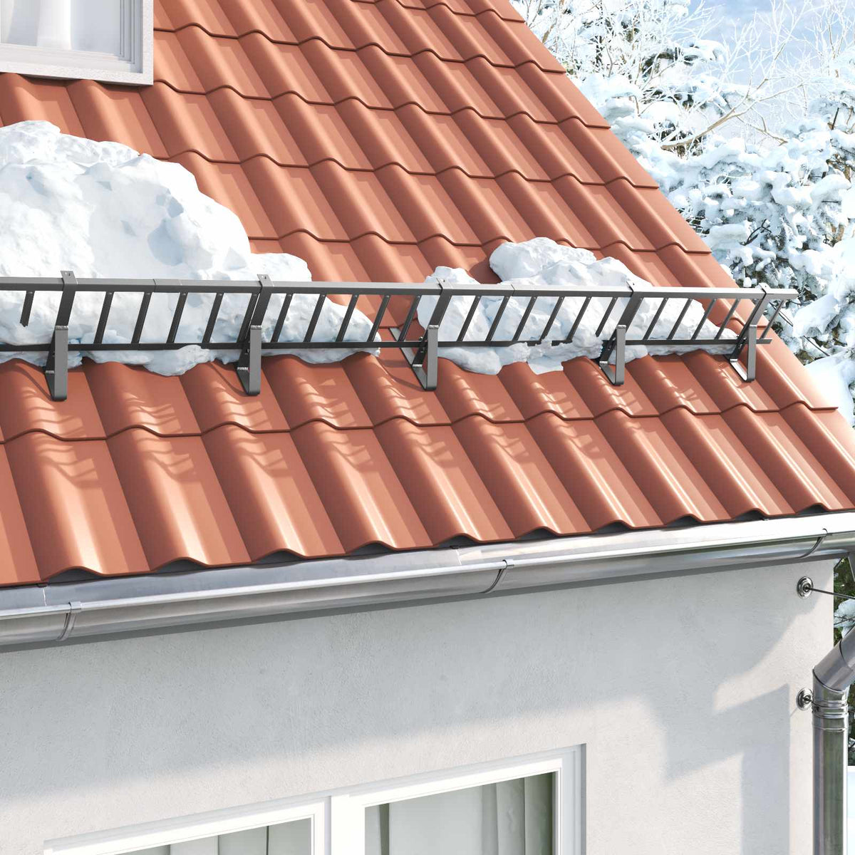 vidaXL Roof Snow Guard Anthracite 300 x 29.5 x 34.5 cm Steel