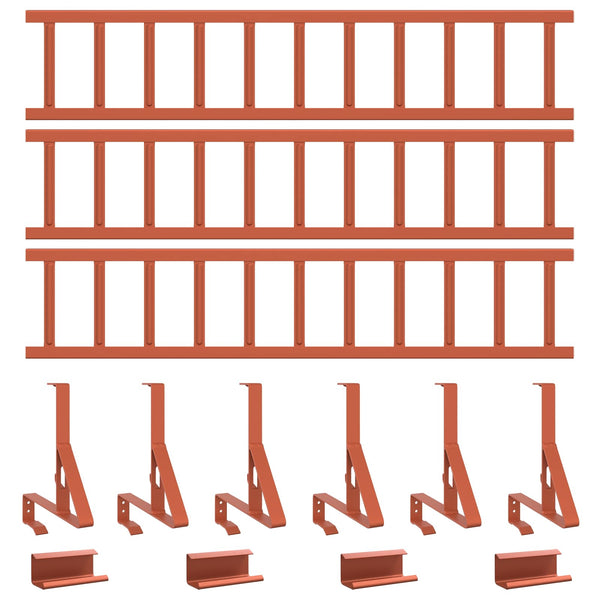 vidaXL Roof Snow Guard Red 300 x 29.5 x 34.5 cm Steel