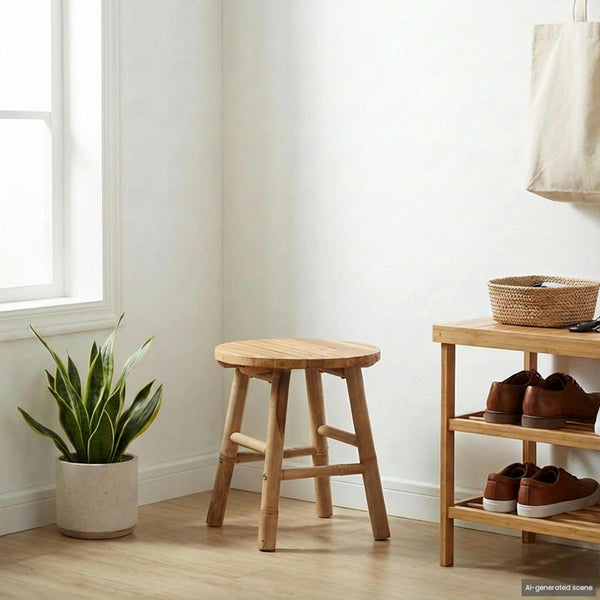 vidaXL Garden Storage Light Brown Ø 38 x 42 cm Bamboo