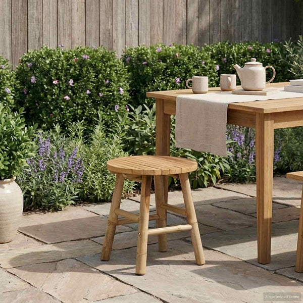 vidaXL Garden Storage Light Brown Ø 38 x 42 cm Bamboo